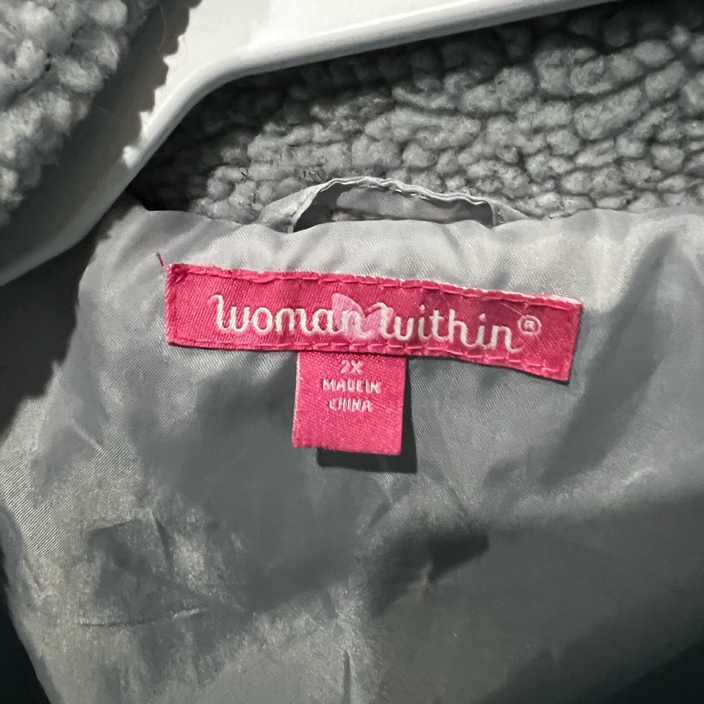 Woman Within Soft Gray/Blue Fleece Jacket